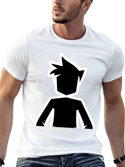Stylized Silhouette Graphic Tee - Black