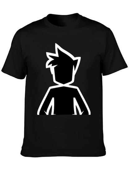 Stylized Silhouette Graphic Tee - Black