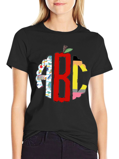 Teacher ABC Apple Graphic T-Shirt