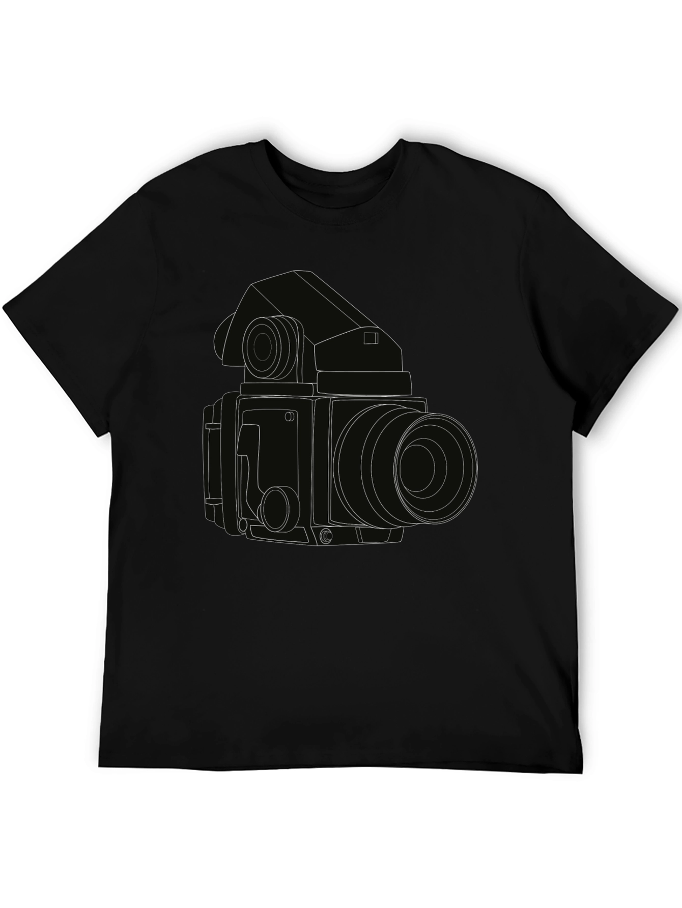 Retro Camera Outline T-Shirt - Classic Photography Style