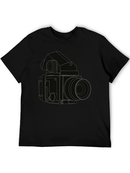 Retro Camera Outline T-Shirt - Classic Photography Style