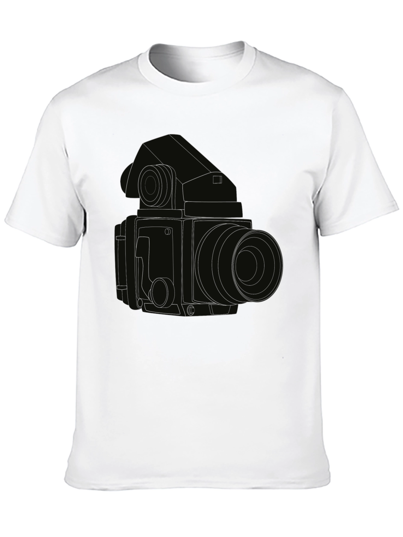 Retro Camera Outline T-Shirt - Classic Photography Style
