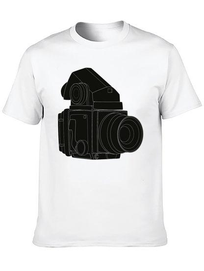 Retro Camera Outline T-Shirt - Classic Photography Style