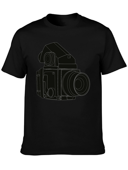 Retro Camera Outline T-Shirt - Classic Photography Style