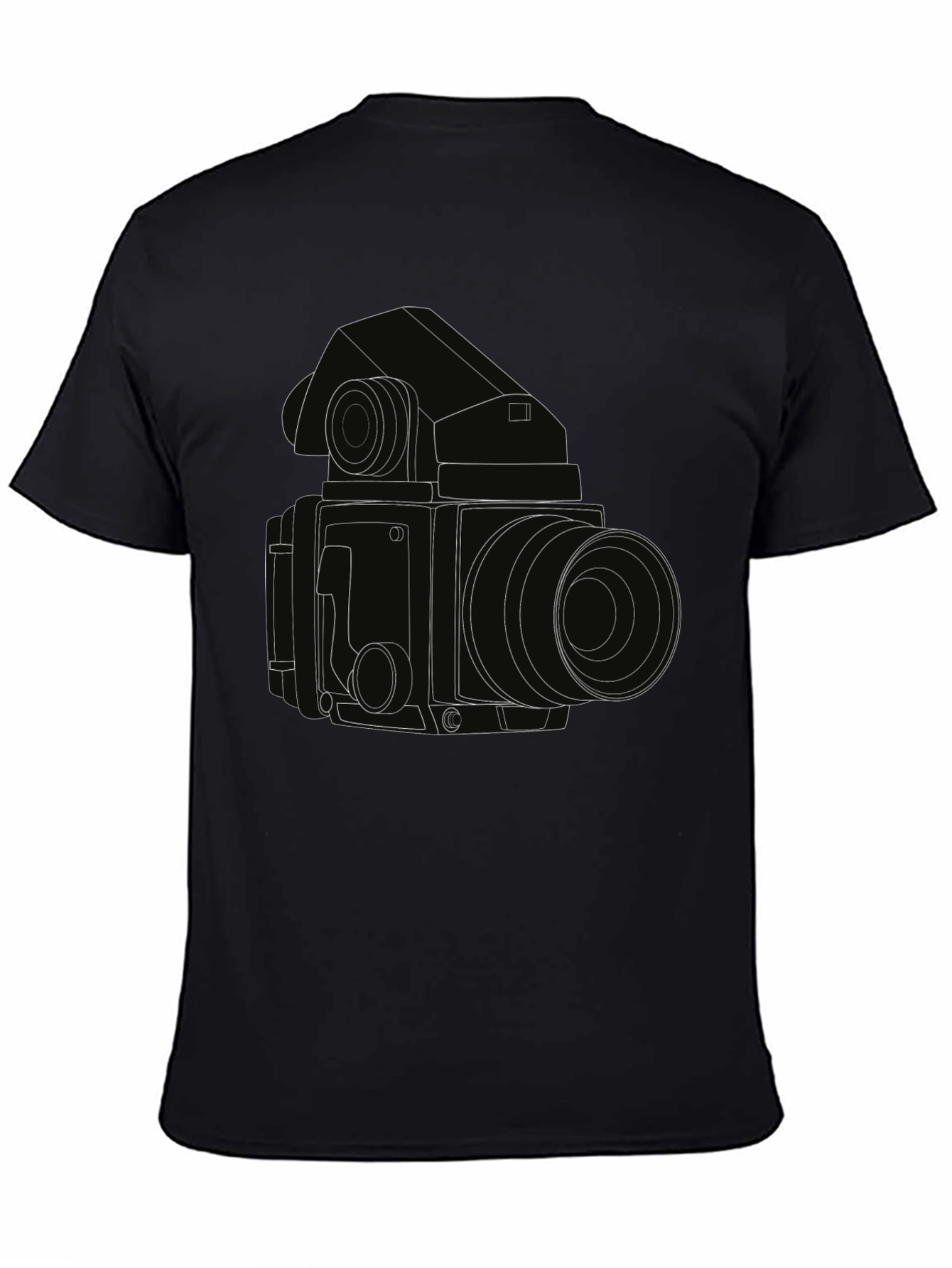 Retro Camera Outline T-Shirt - Classic Photography Style