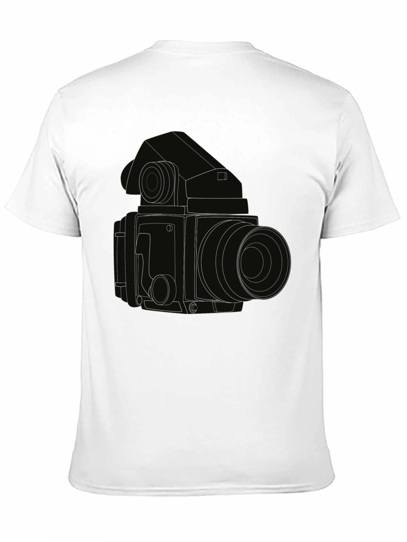 Retro Camera Outline T-Shirt - Classic Photography Style