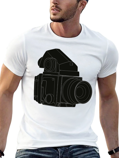 Retro Camera Outline T-Shirt - Classic Photography Style