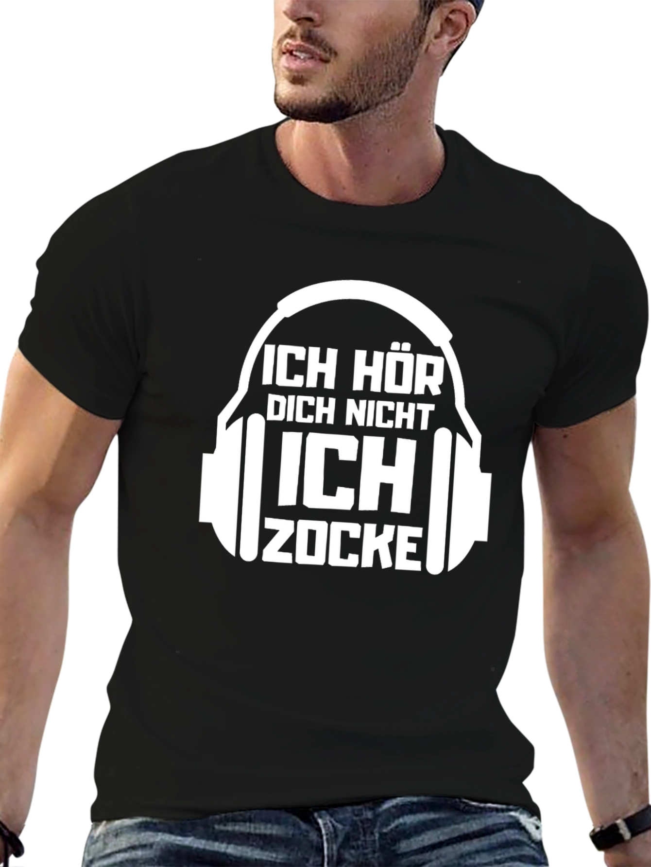 Ich Hore Dich Nicht Ich Zocke Black Tee