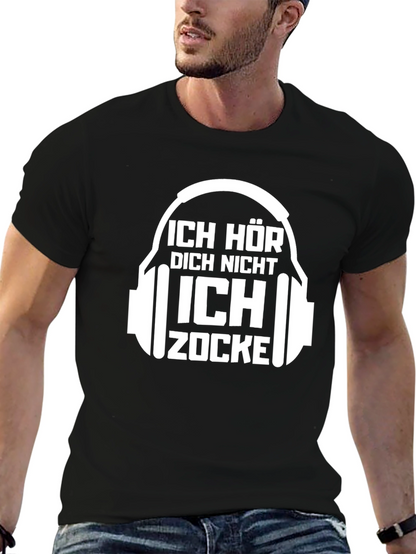 Ich Hore Dich Nicht Ich Zocke Black Tee