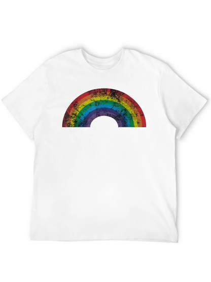Retro Rainbow Graphic Tee - Distressed Pride Shirt
