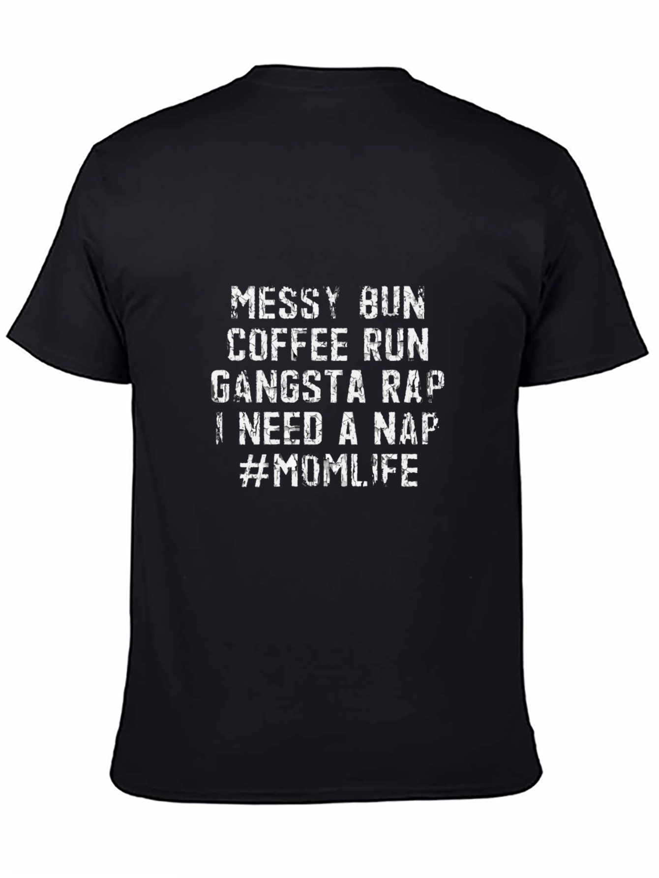 Messy Bun Mom Life Graphic Tee - Black