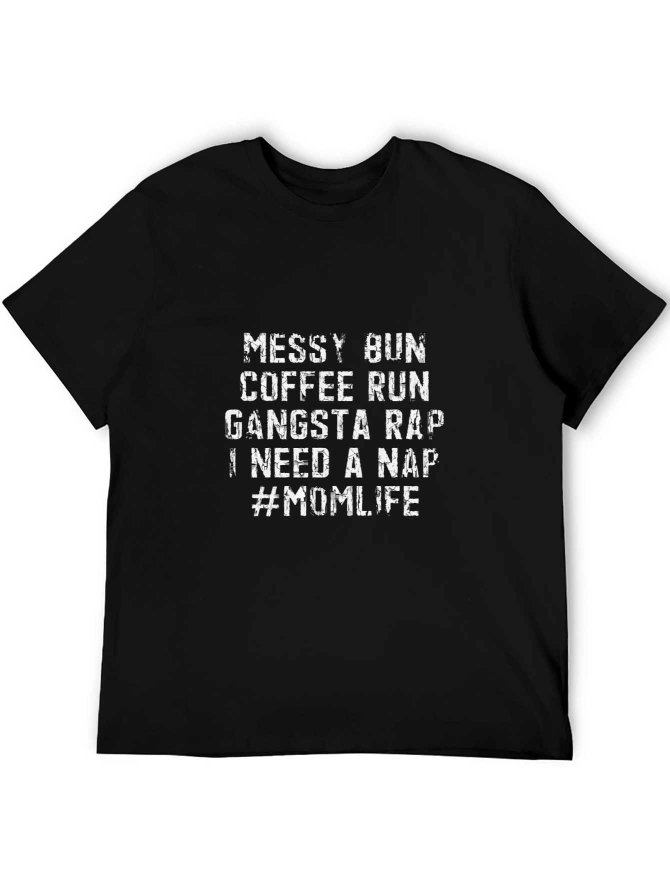 Messy Bun Mom Life Graphic Tee - Black