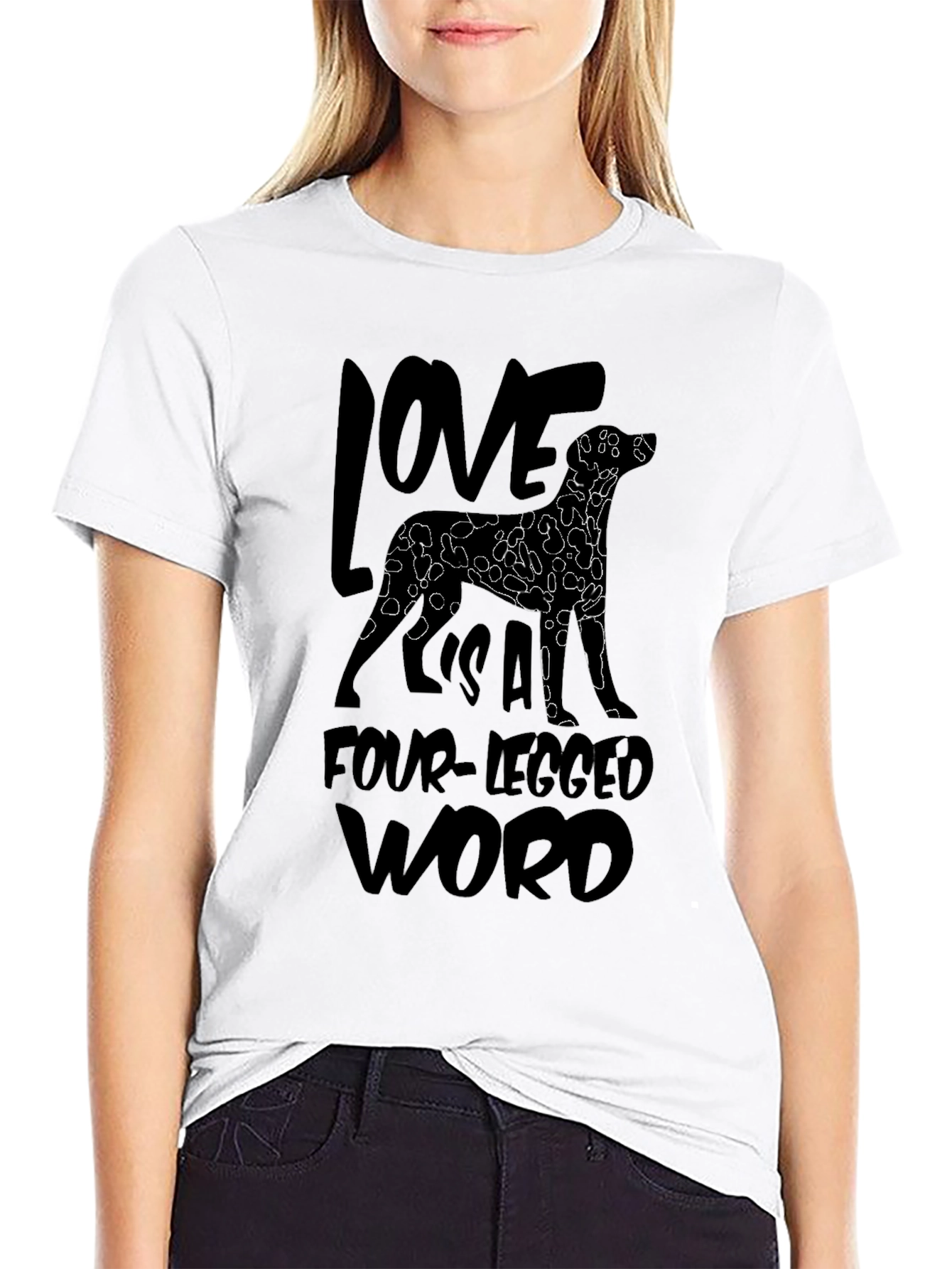 Love Is A Four-Legged Word Black T-Shirt