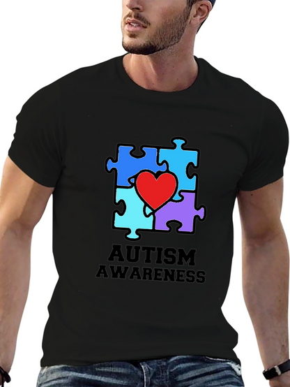 Autism Awareness Puzzle Heart Graphic Tee