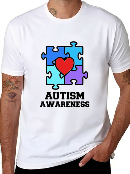 Autism Awareness Puzzle Heart Graphic Tee