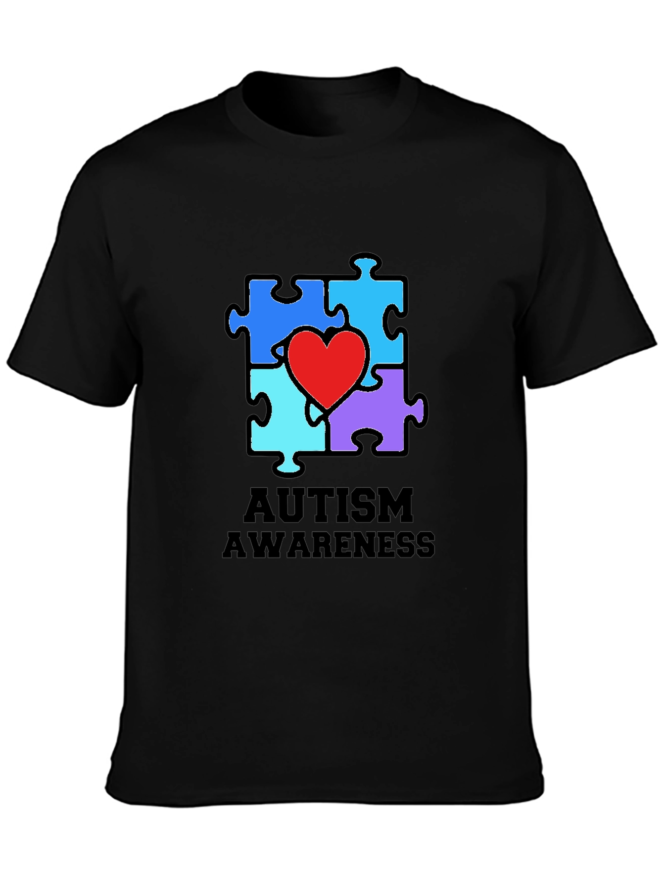Autism Awareness Puzzle Heart Graphic Tee
