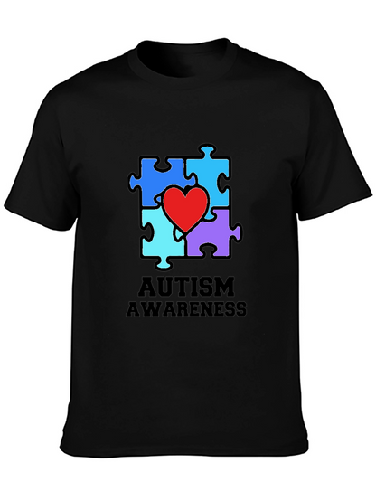 Autism Awareness Puzzle Heart Graphic Tee