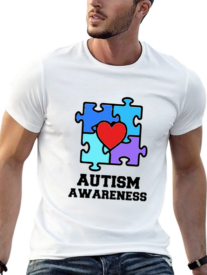 Autism Awareness Puzzle Heart Graphic Tee