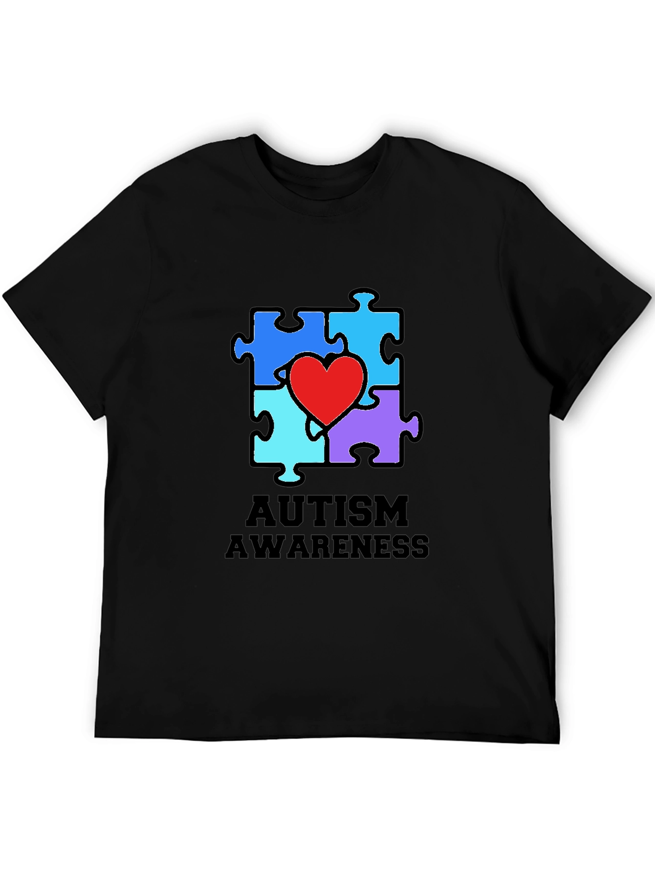 Autism Awareness Puzzle Heart Graphic Tee