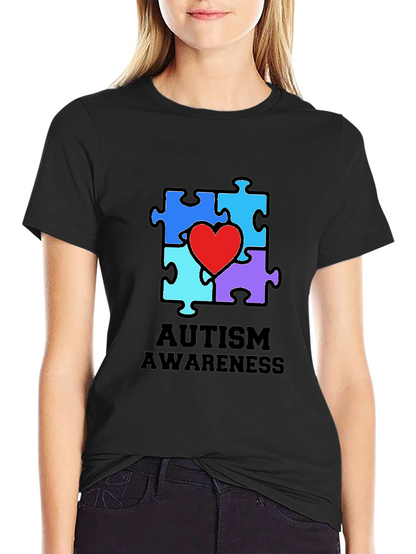 Autism Awareness Puzzle Heart Graphic Tee