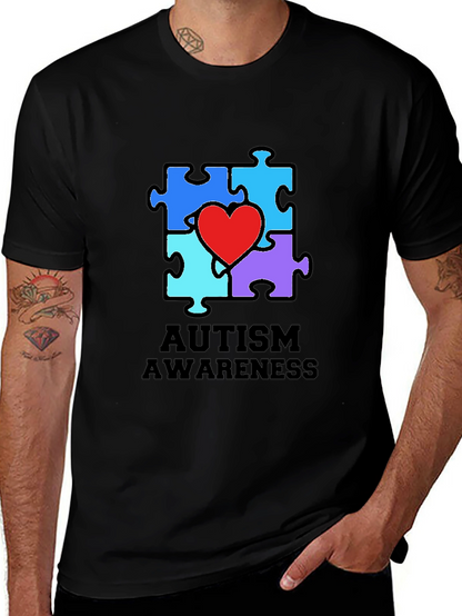 Autism Awareness Puzzle Heart Graphic Tee