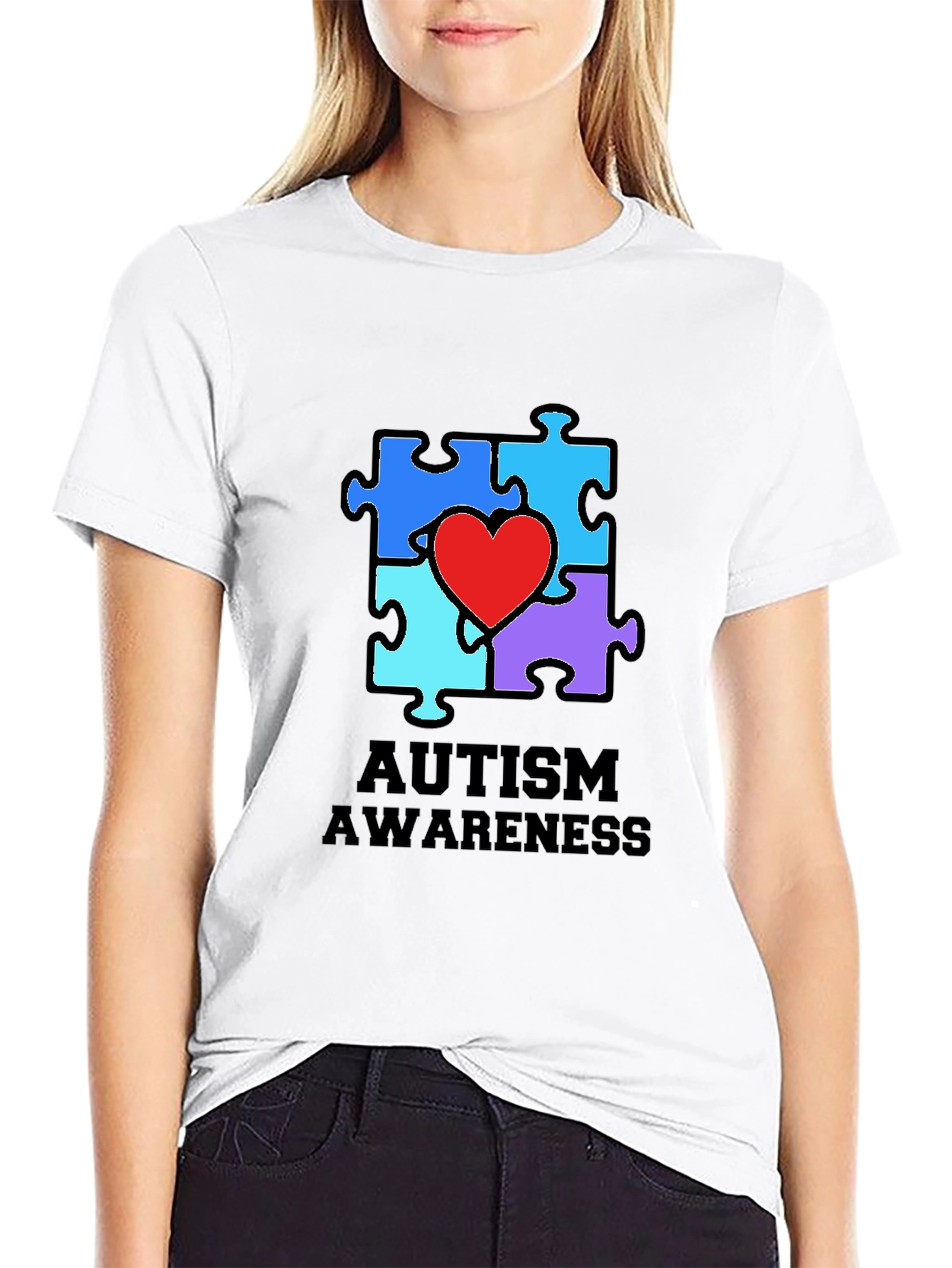 Autism Awareness Puzzle Heart Graphic Tee