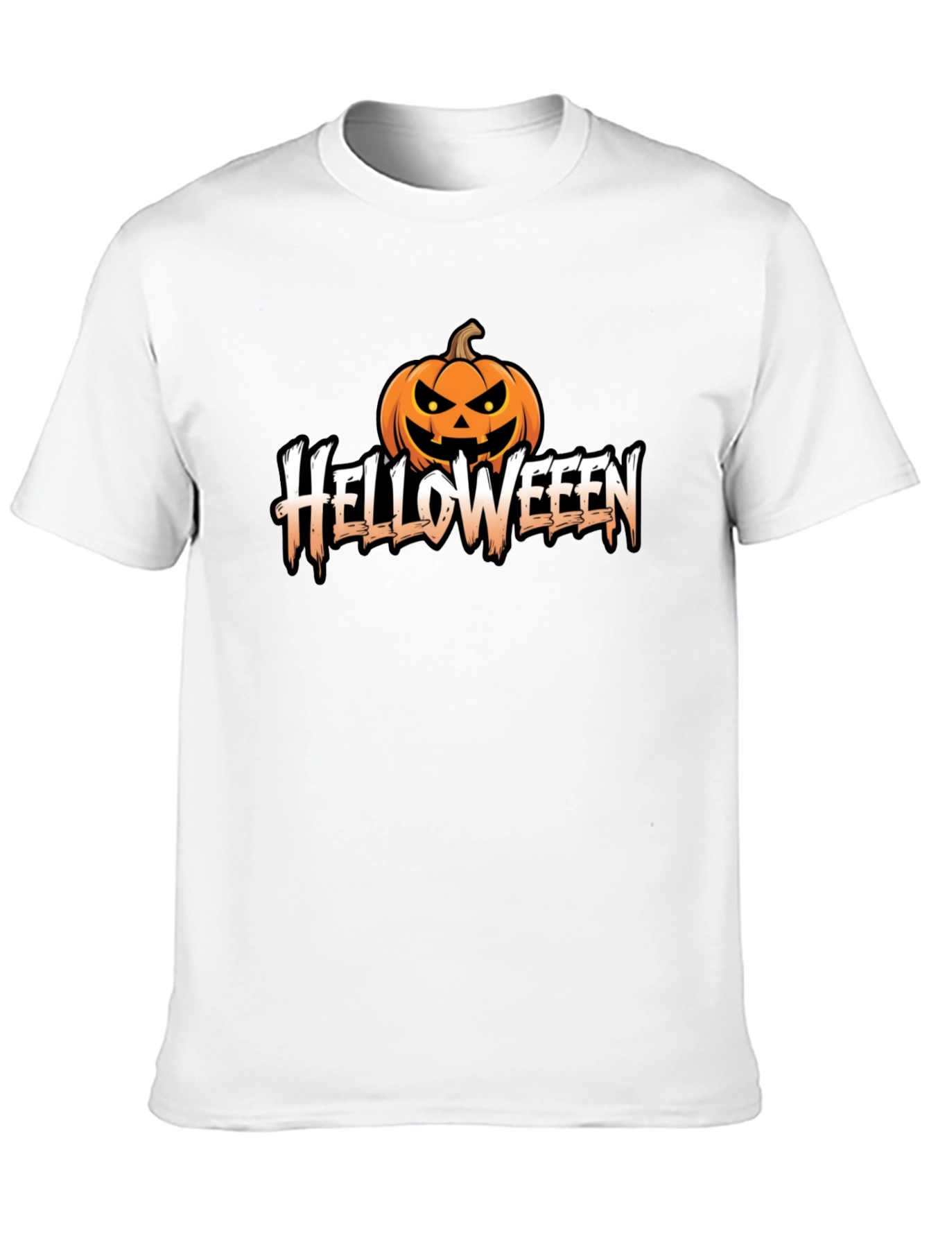 Helloweeen Black T-Shirt with Pumpkin Design