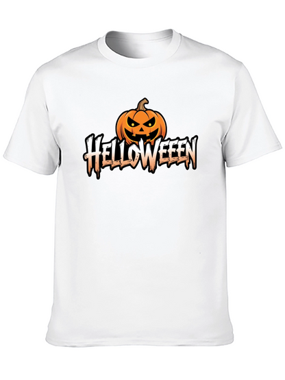 Helloweeen Black T-Shirt with Pumpkin Design