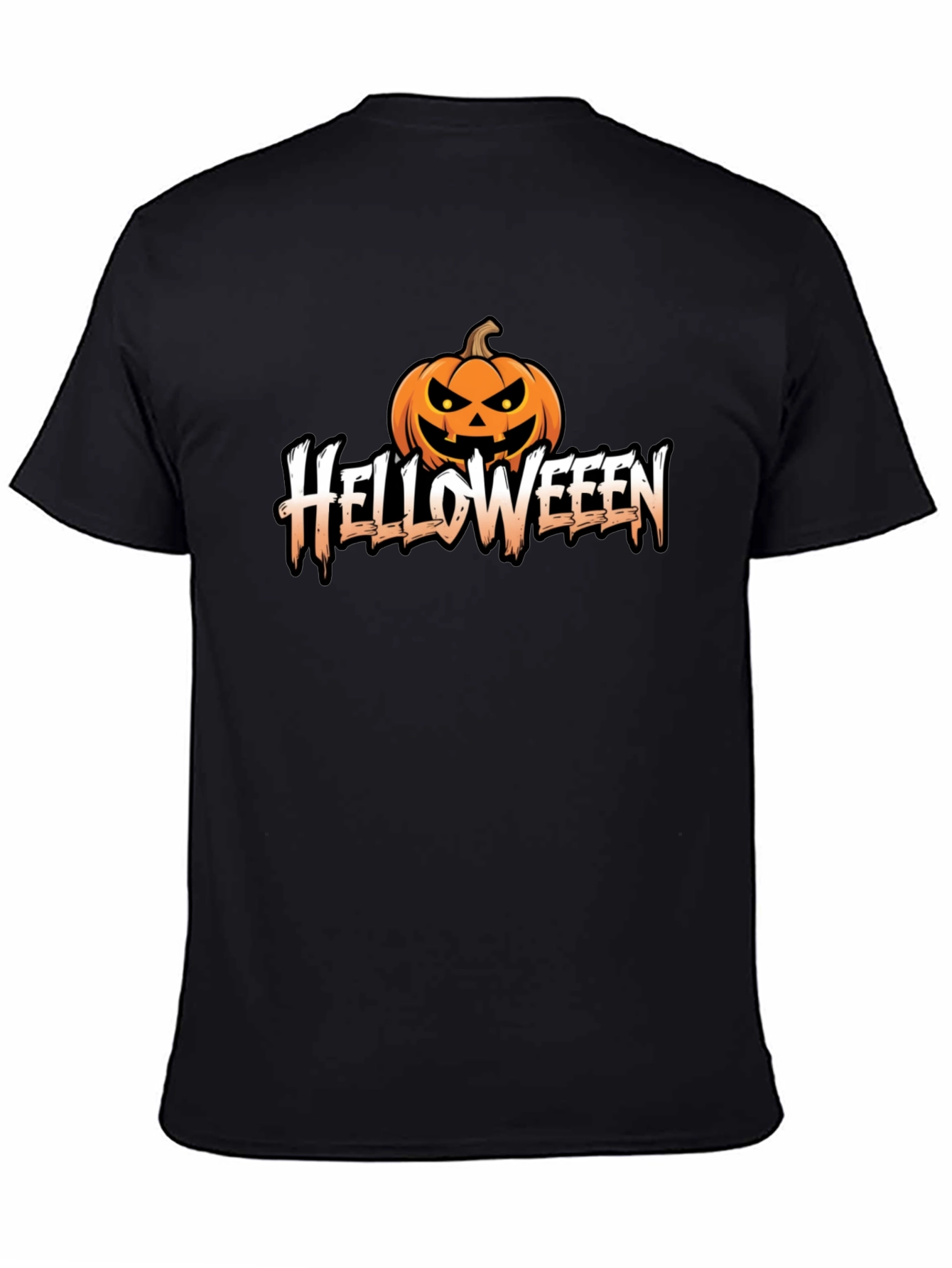 Helloweeen Black T-Shirt with Pumpkin Design