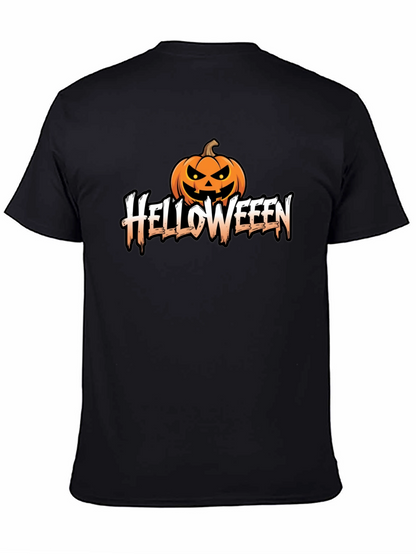 Helloweeen Black T-Shirt with Pumpkin Design