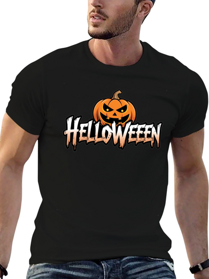 Helloweeen Black T-Shirt with Pumpkin Design