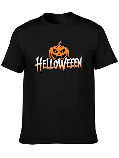 Helloweeen Black T-Shirt with Pumpkin Design