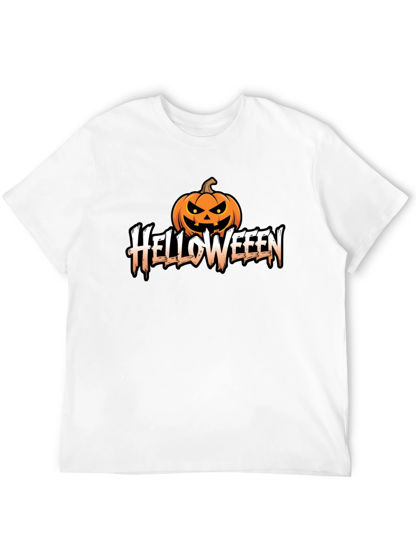 Helloweeen Black T-Shirt with Pumpkin Design