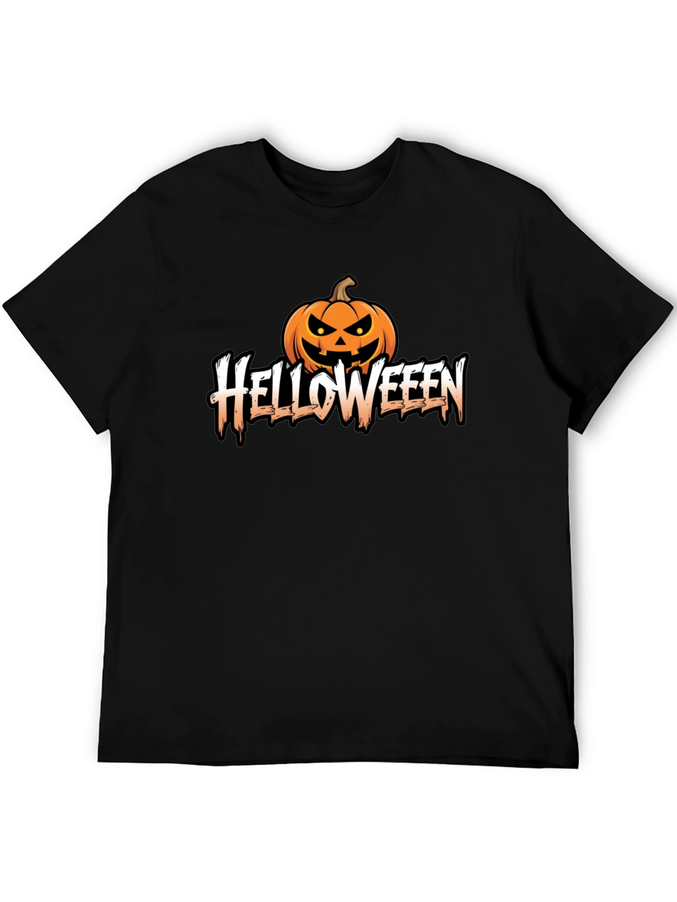 Helloweeen Black T-Shirt with Pumpkin Design
