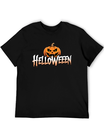 Helloweeen Black T-Shirt with Pumpkin Design