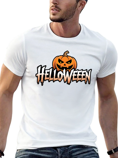 Helloweeen Black T-Shirt with Pumpkin Design
