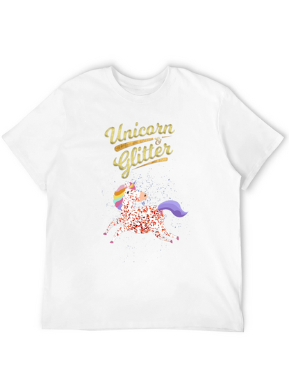 Unicorn & Glitter Black T-Shirt