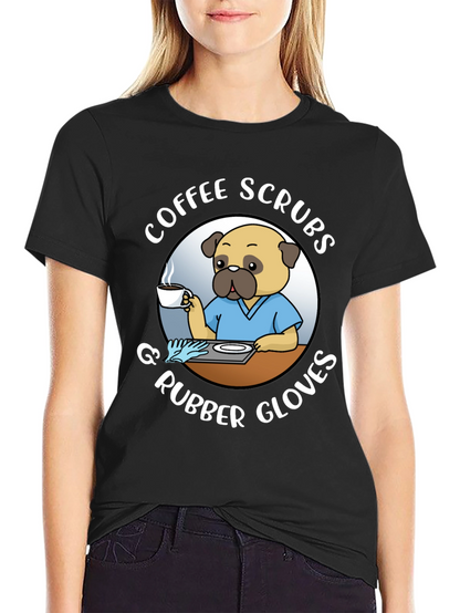 Coffee Scrubs & Rubber Gloves Black T-Shirt