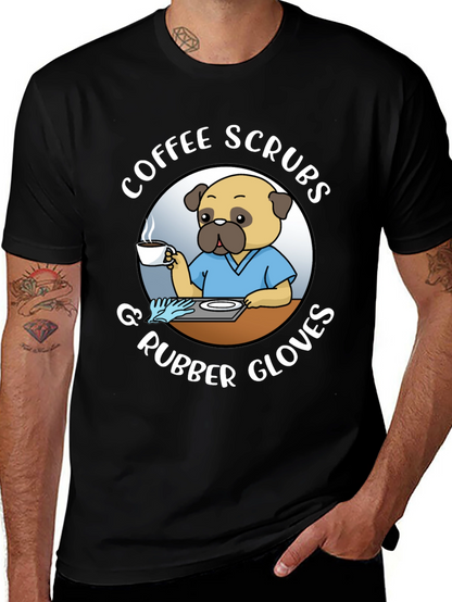 Coffee Scrubs & Rubber Gloves Black T-Shirt