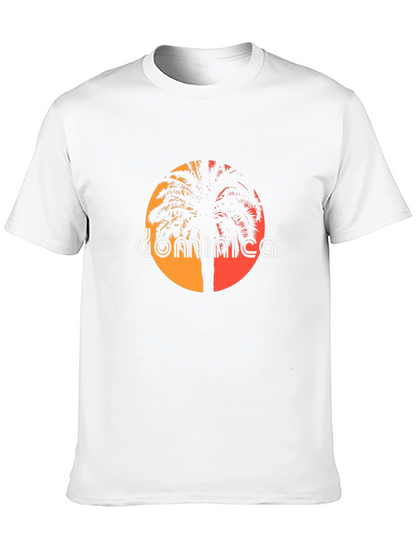 Dominica Palm Tree Sunset Graphic Tee