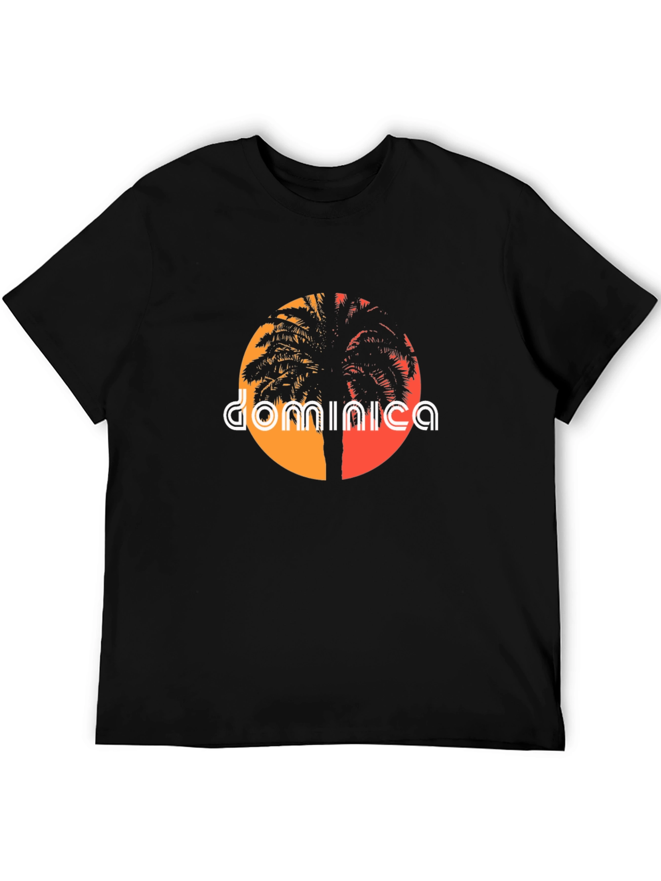 Dominica Palm Tree Sunset Graphic Tee