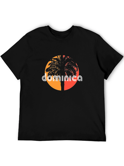 Dominica Palm Tree Sunset Graphic Tee