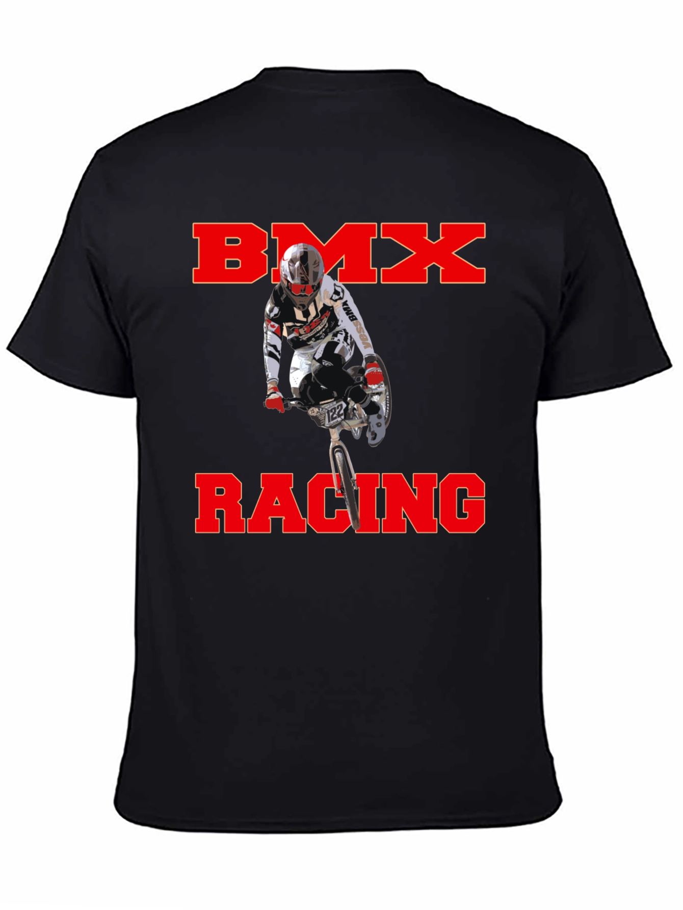 BMX Racing Graphic T-Shirt - Black