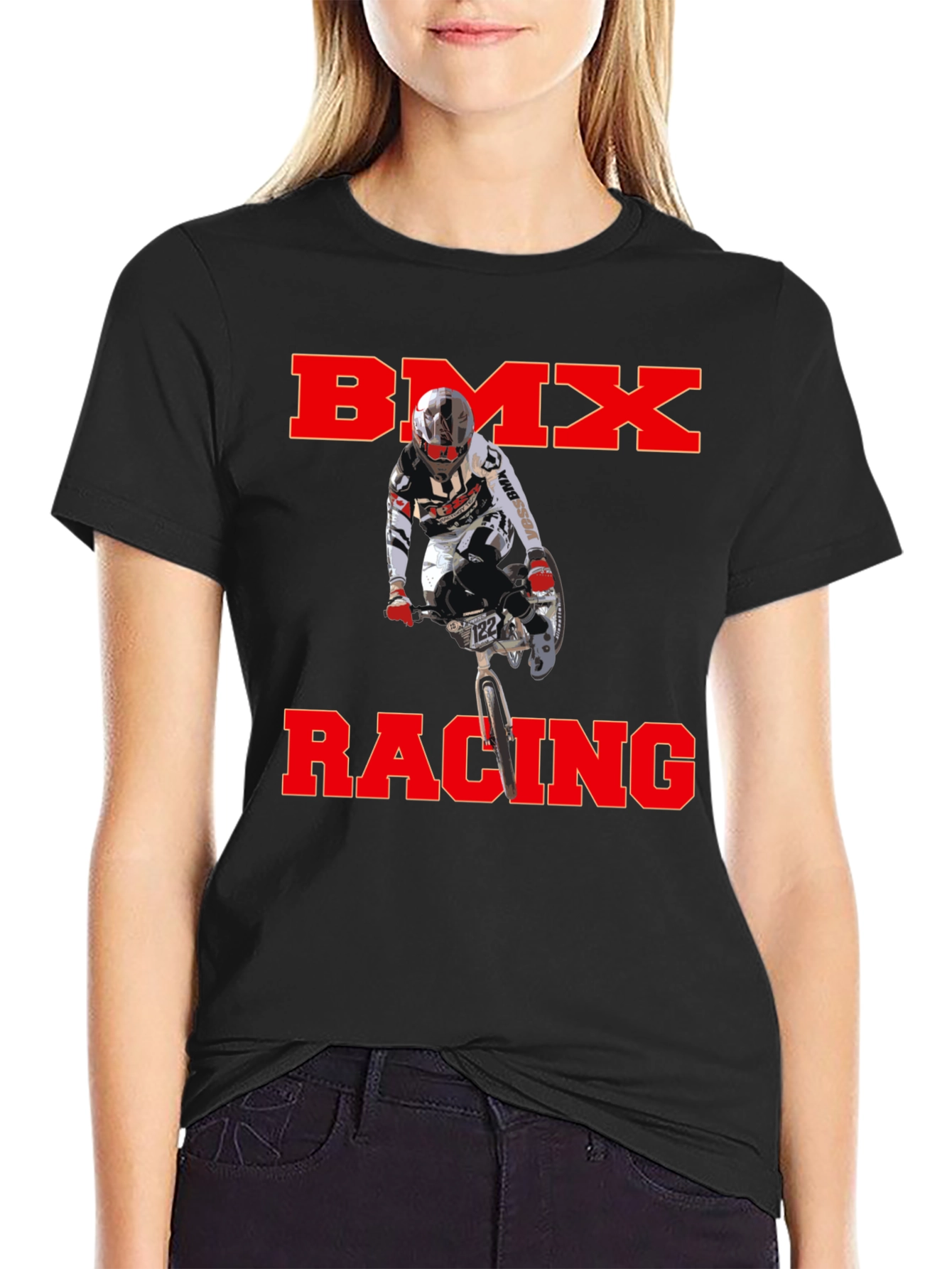 BMX Racing Graphic T-Shirt - Black