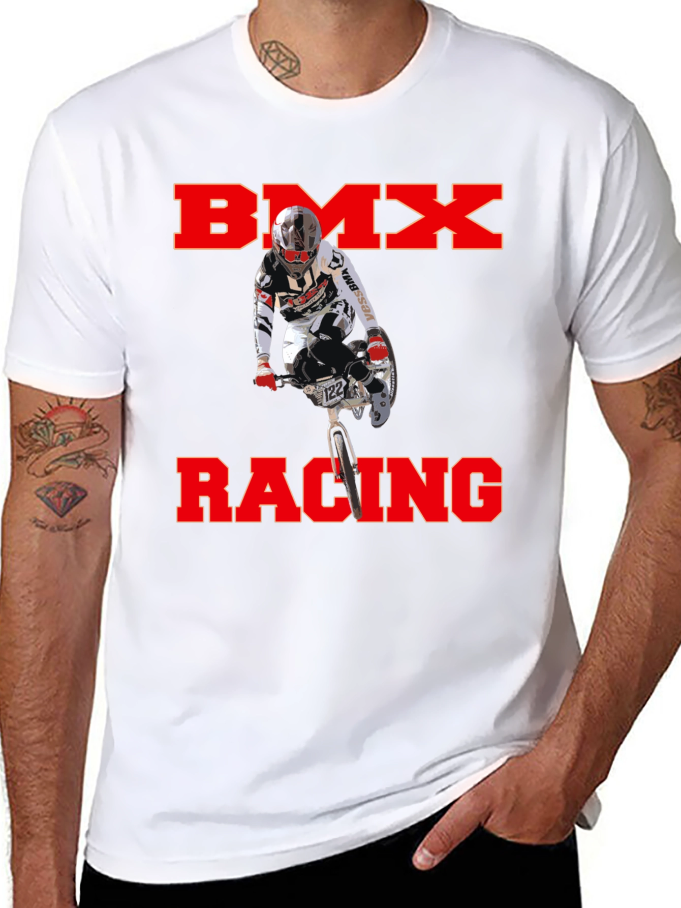 BMX Racing Graphic T-Shirt - Black