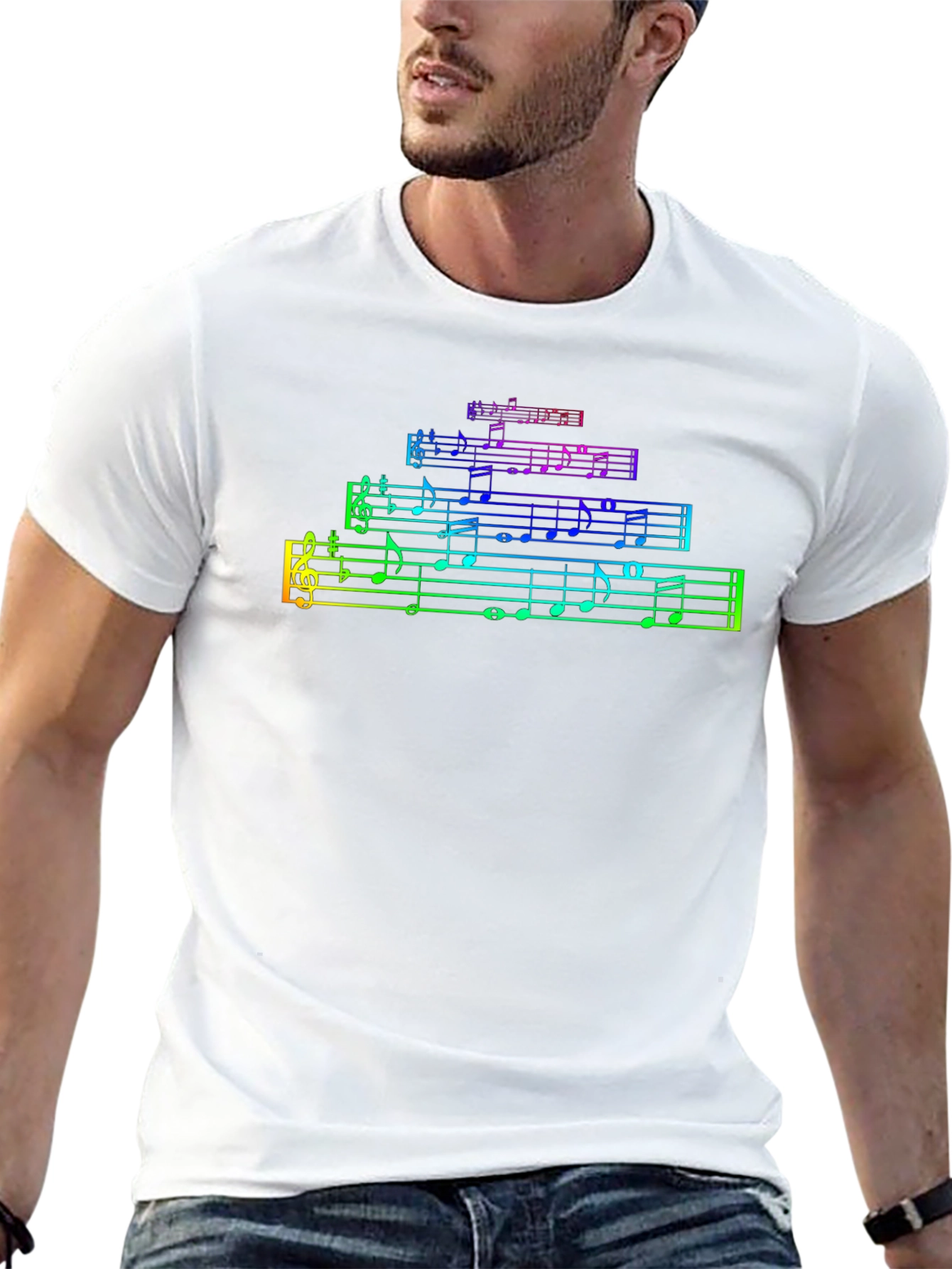 Rainbow Music Notes T-Shirt