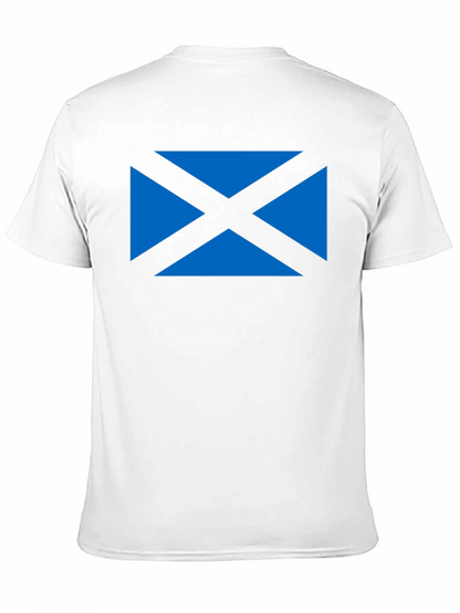 Scottish Saltire Flag Graphic Tee - Black Cotton T-Shirt