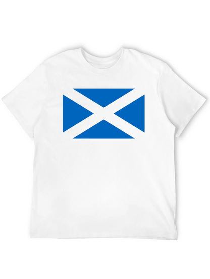 Scottish Saltire Flag Graphic Tee - Black Cotton T-Shirt