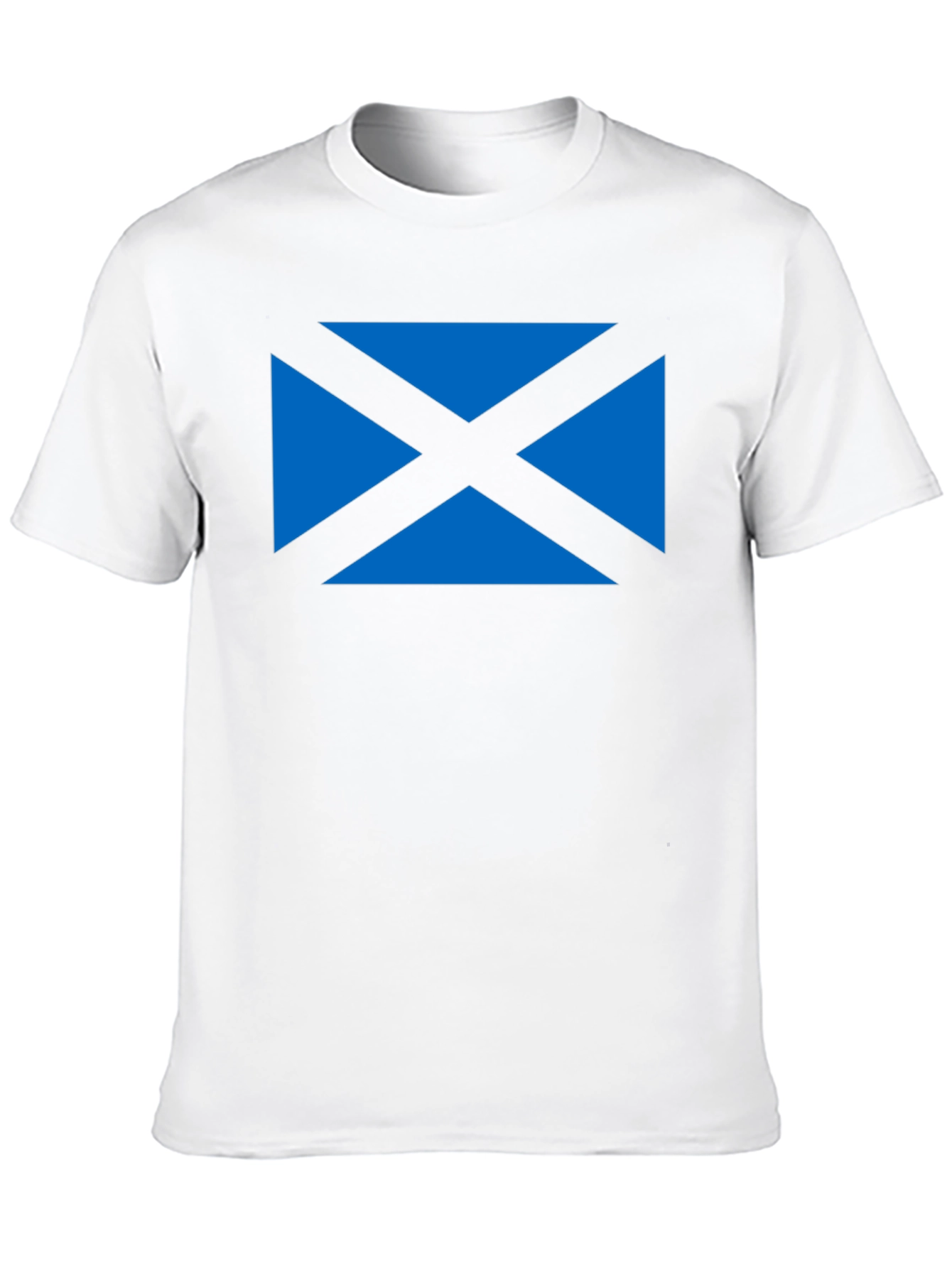 Scottish Saltire Flag Graphic Tee - Black Cotton T-Shirt