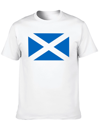 Scottish Saltire Flag Graphic Tee - Black Cotton T-Shirt